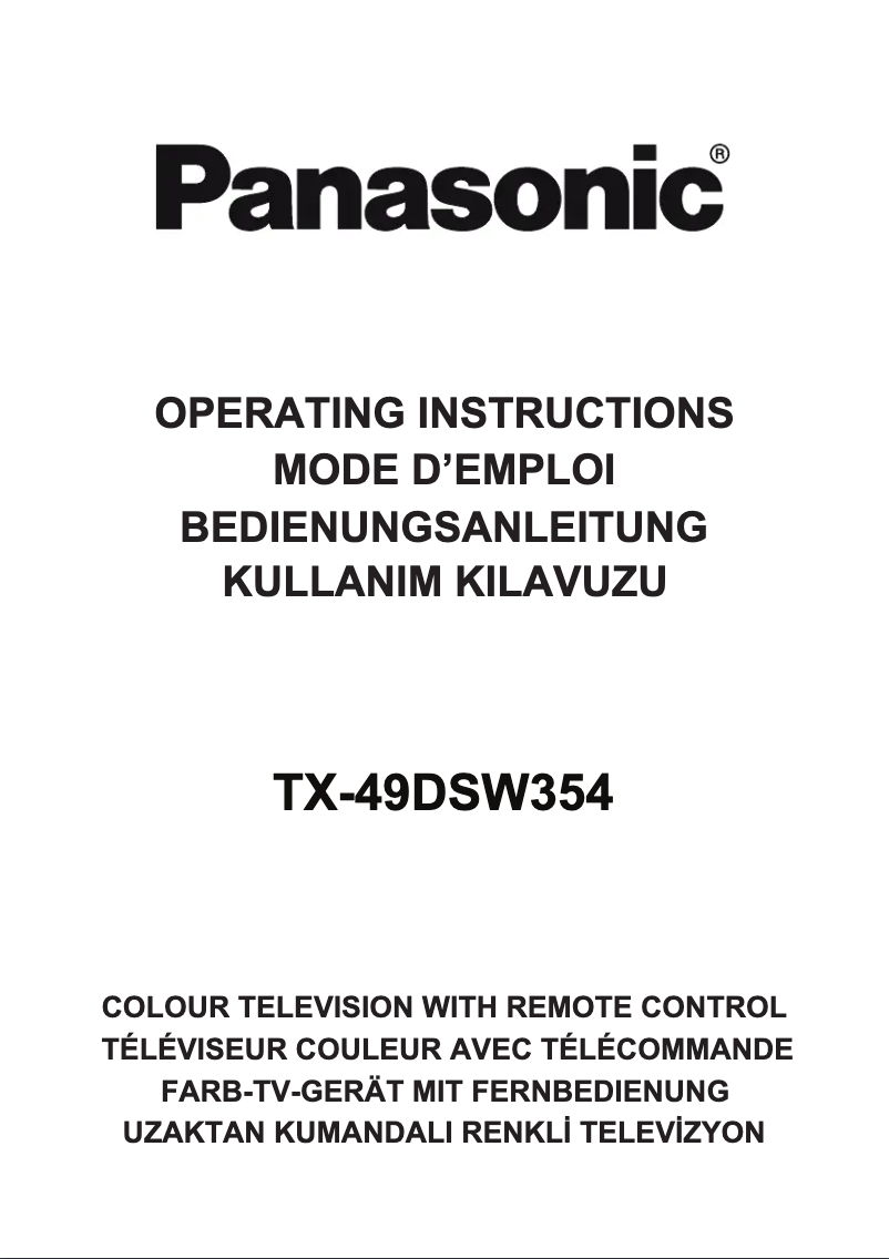 Página nº 1 - Manual de usuario Panasonic Viera TX-49DSW354