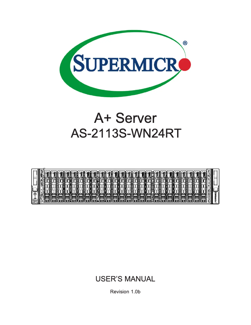 Página 1 del manual Manual de usuario Supermicro A+ Server 2113S-WN24RT