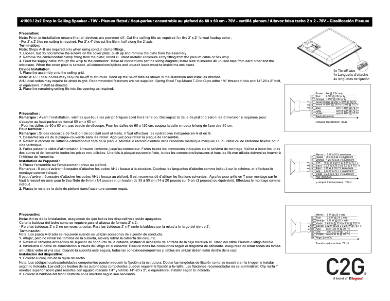 Imagen de la primera página del manual del dispositivo 41509