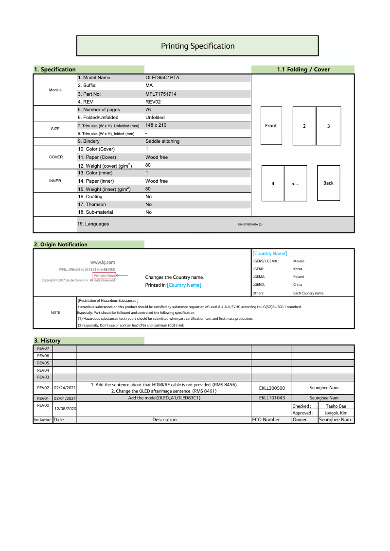 Página nº 1 - Manual de usuario LG OLED77C1PVB