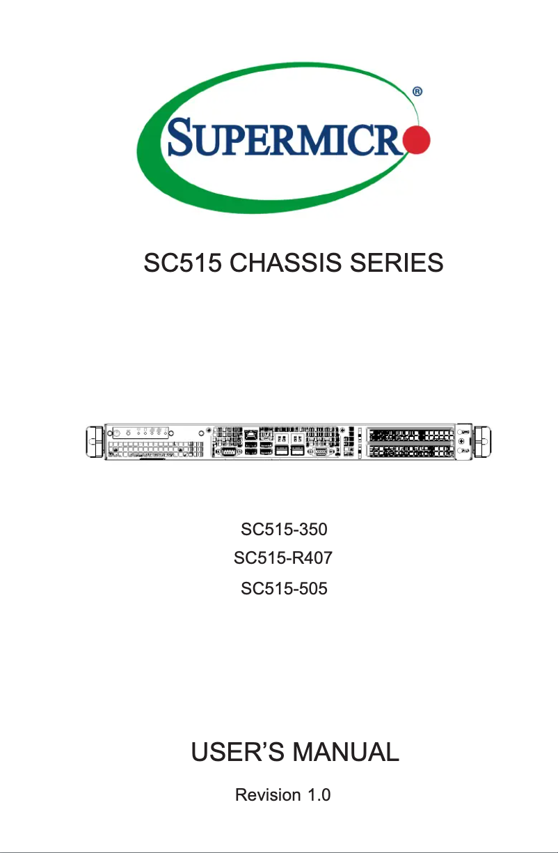 Página 1 del manual Manual de usuario Supermicro SuperChassis CSE-515-R407