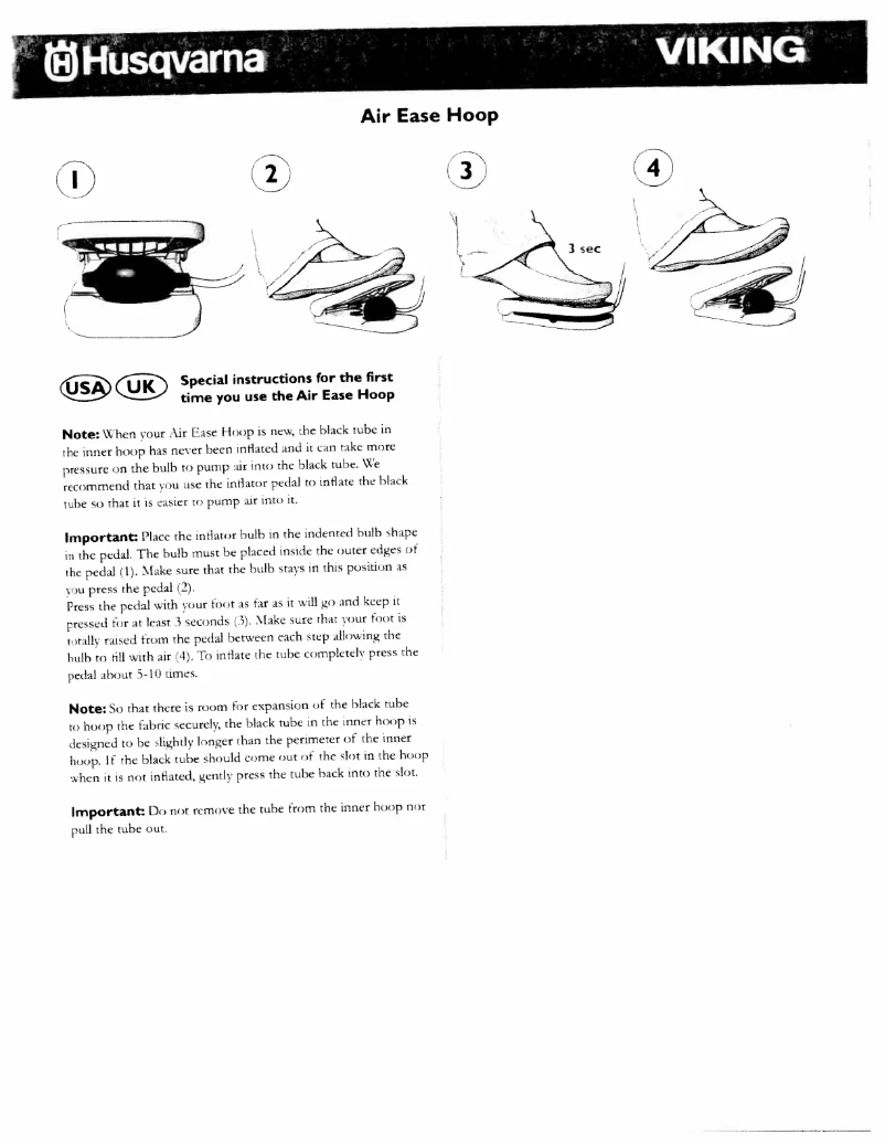 Imagen de la primera página del manual del dispositivo Air Ease Hoop
