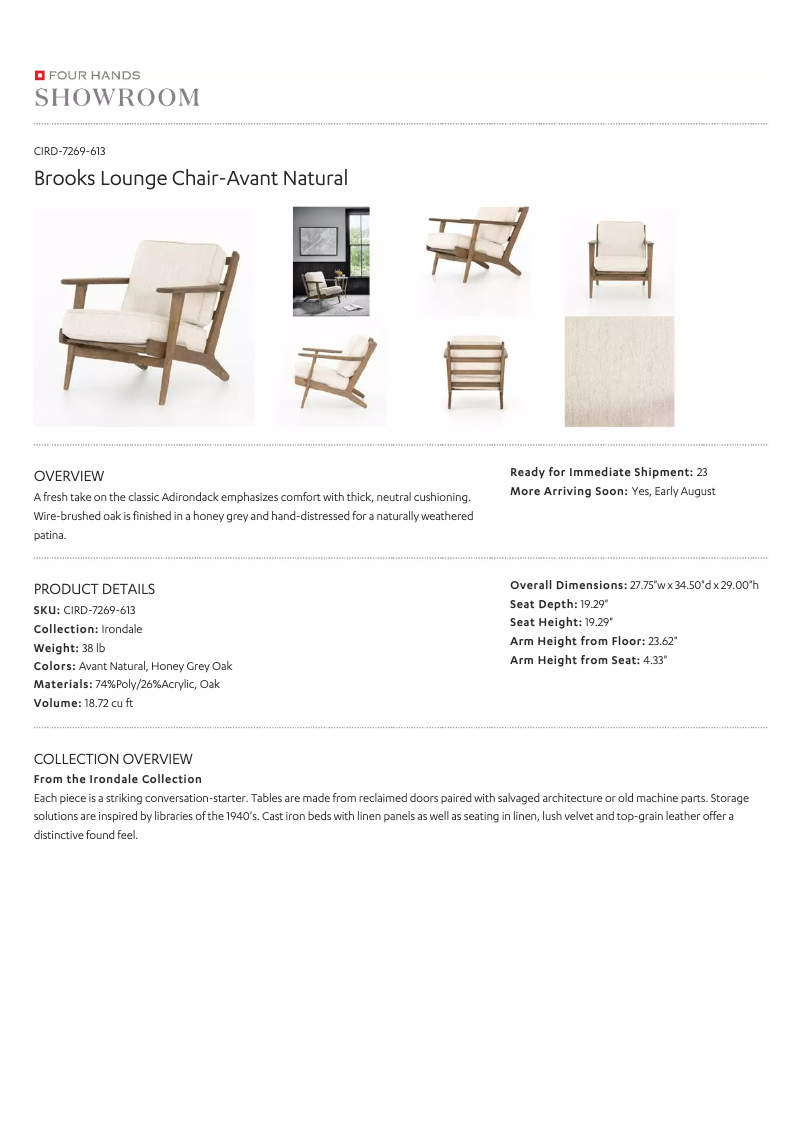 Página 1 del manual Manual de usuario Four Hands CIRD-7269-613