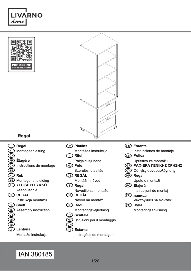 Imagen de la primera página del manual del dispositivo IAN 380185