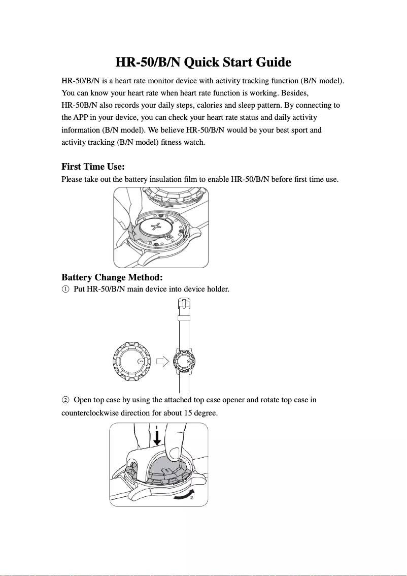 Imagen de la primera página del manual del dispositivo HR-50