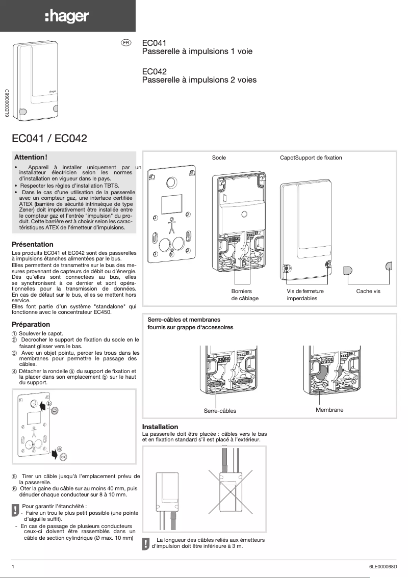 Página 1 del manual Manual de usuario Hager EC042