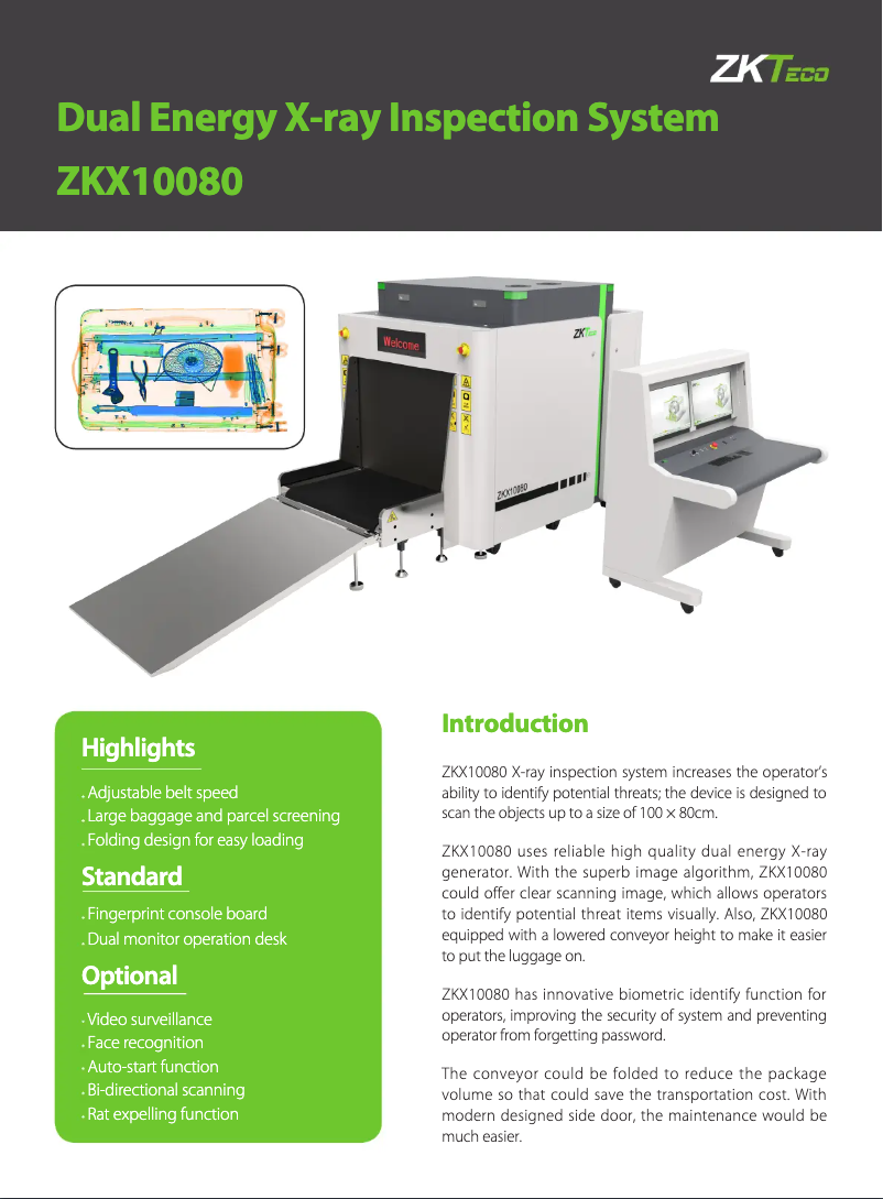Imagen de la primera página del manual del dispositivo ZKX10080
