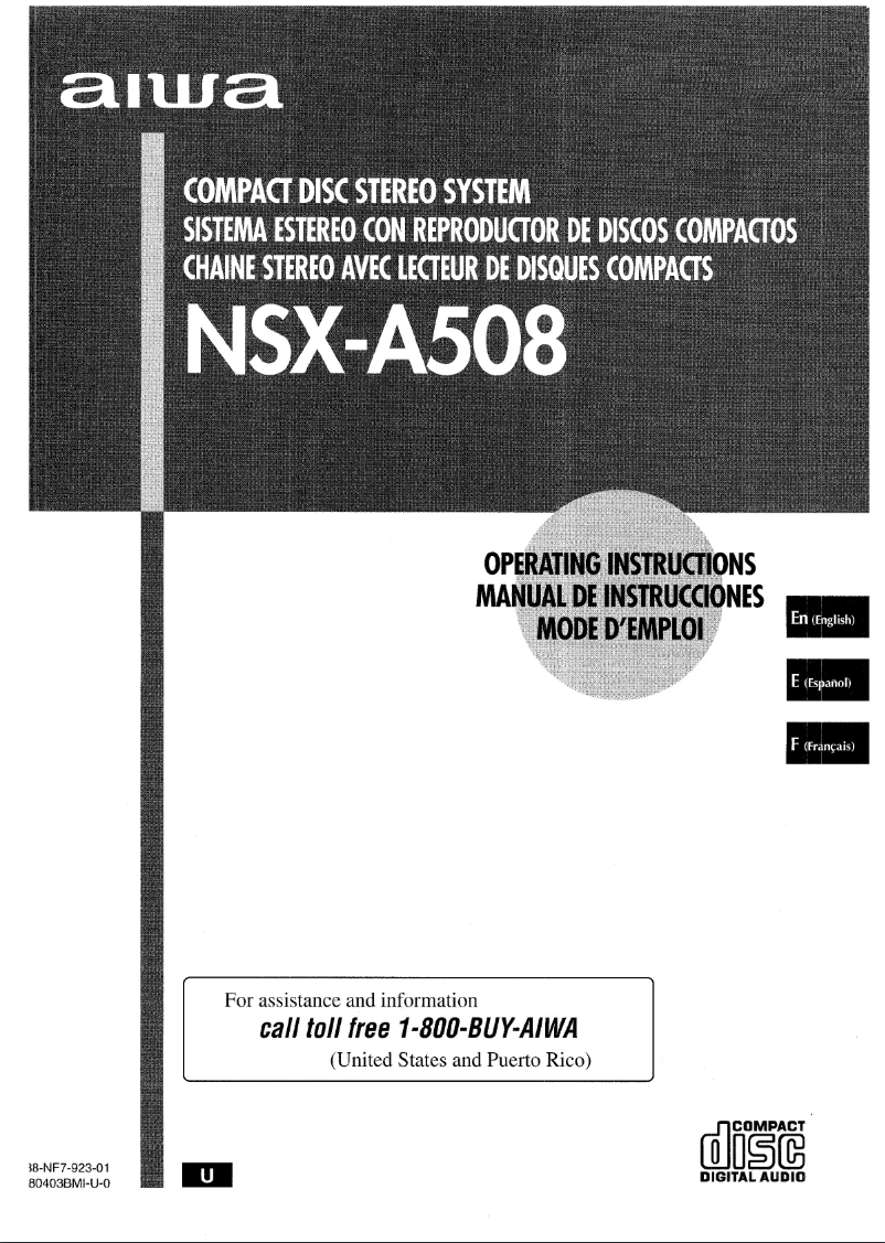 Página 1 del manual Manual de usuario Aiwa NSX-A508