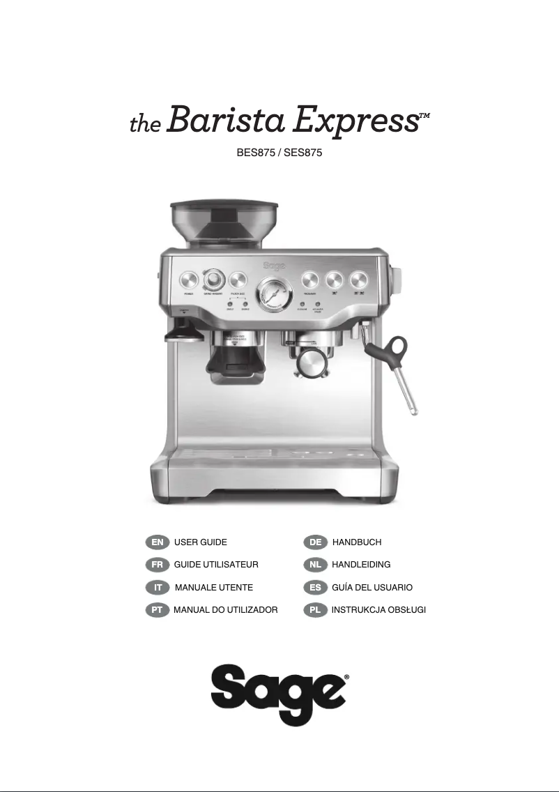 Página 1 del manual Manual de usuario Sage The Barista Express SES875