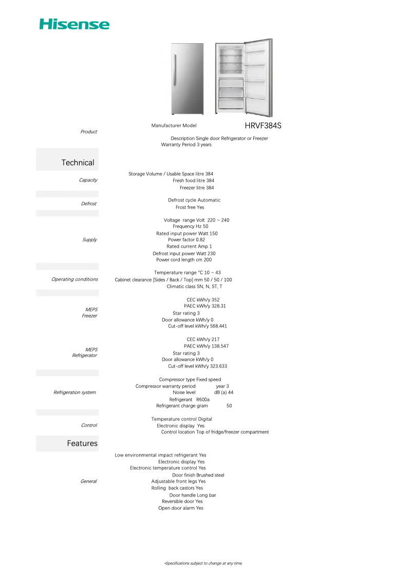 Imagen de la primera página del manual del dispositivo HRVF384S