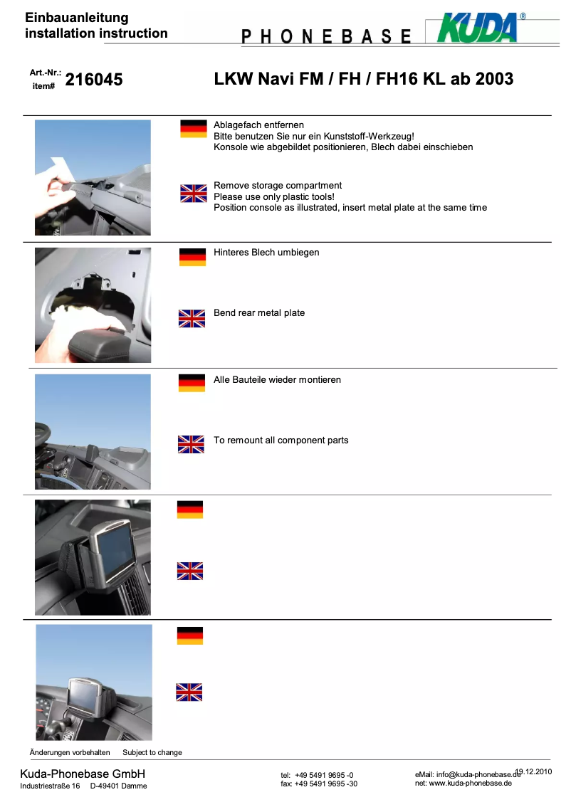 Imagen de la primera página del manual del dispositivo 216045