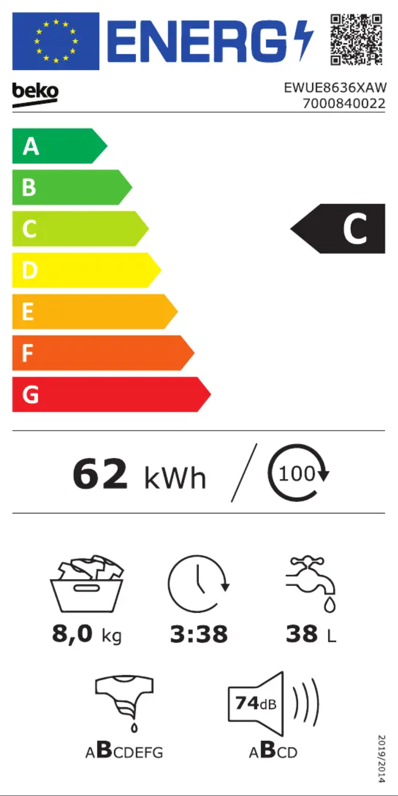 Imagen de la primera página del manual del dispositivo EWUE8636XAW