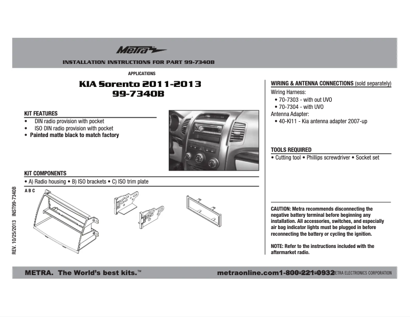 Imagen de la primera página del manual del dispositivo 99-7340B