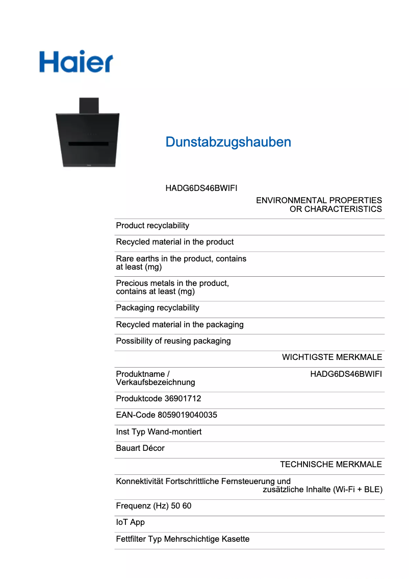Imagen de la primera página del manual del dispositivo I-Link HADG6DS46BWIFI