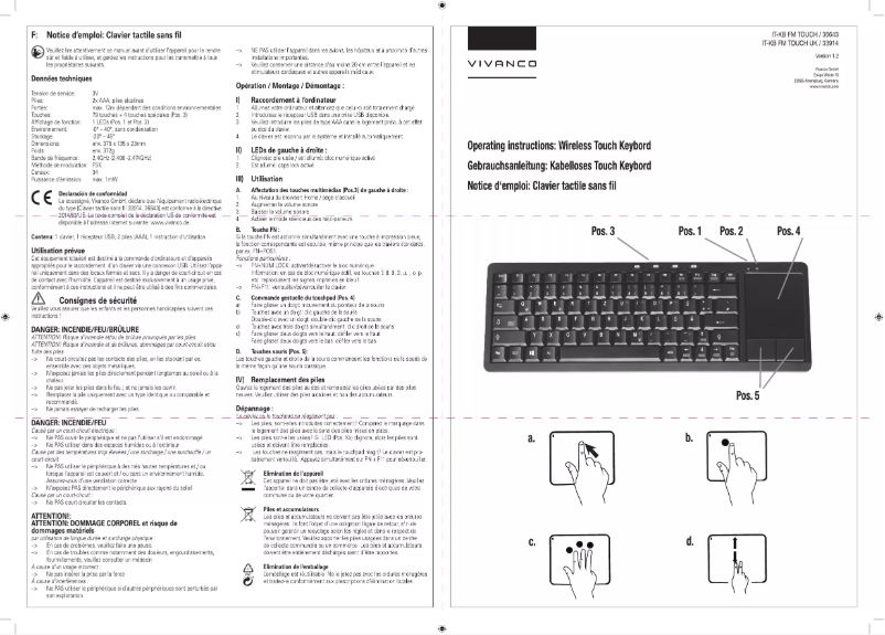 Imagen de la primera página del manual del dispositivo IT-KB FM Touch UK