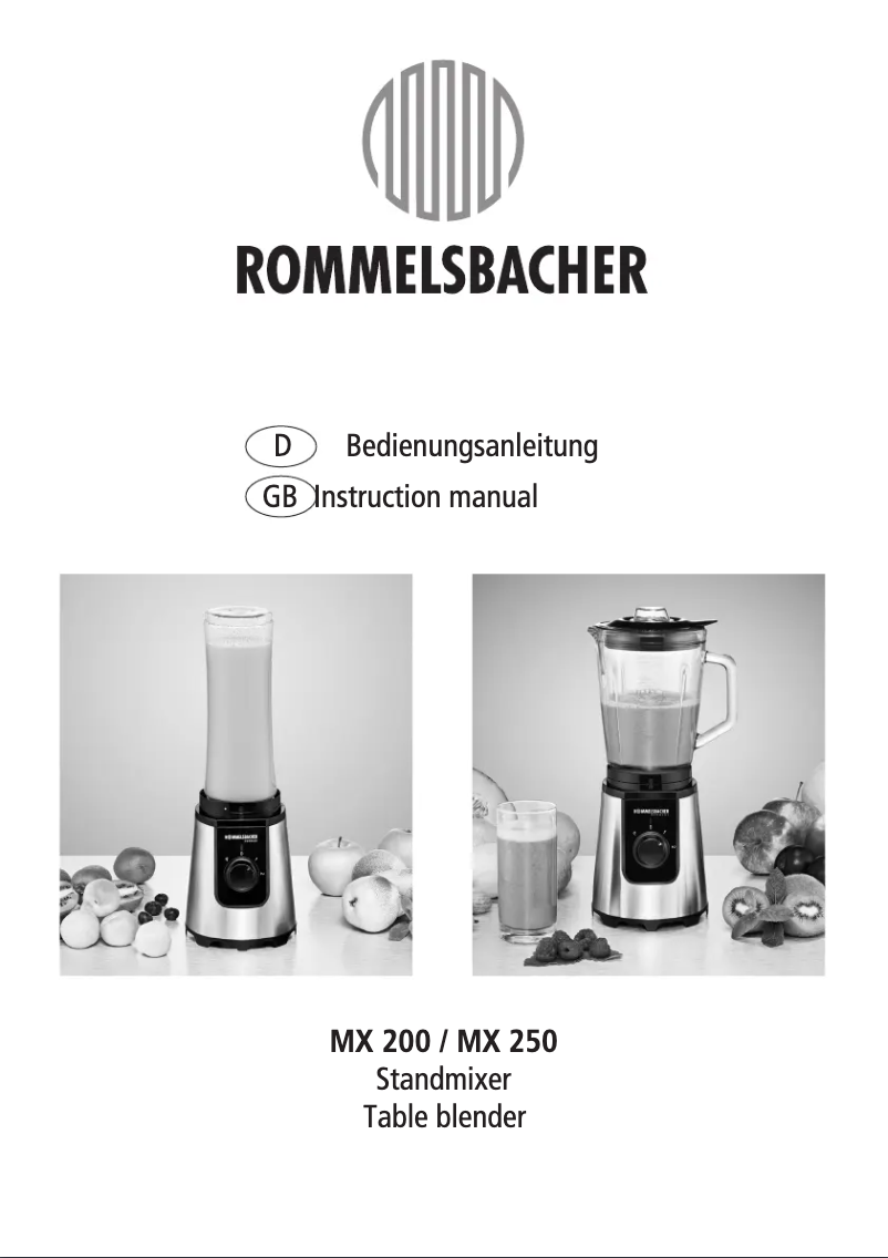 Imagen de la primera página del manual del dispositivo MX 200