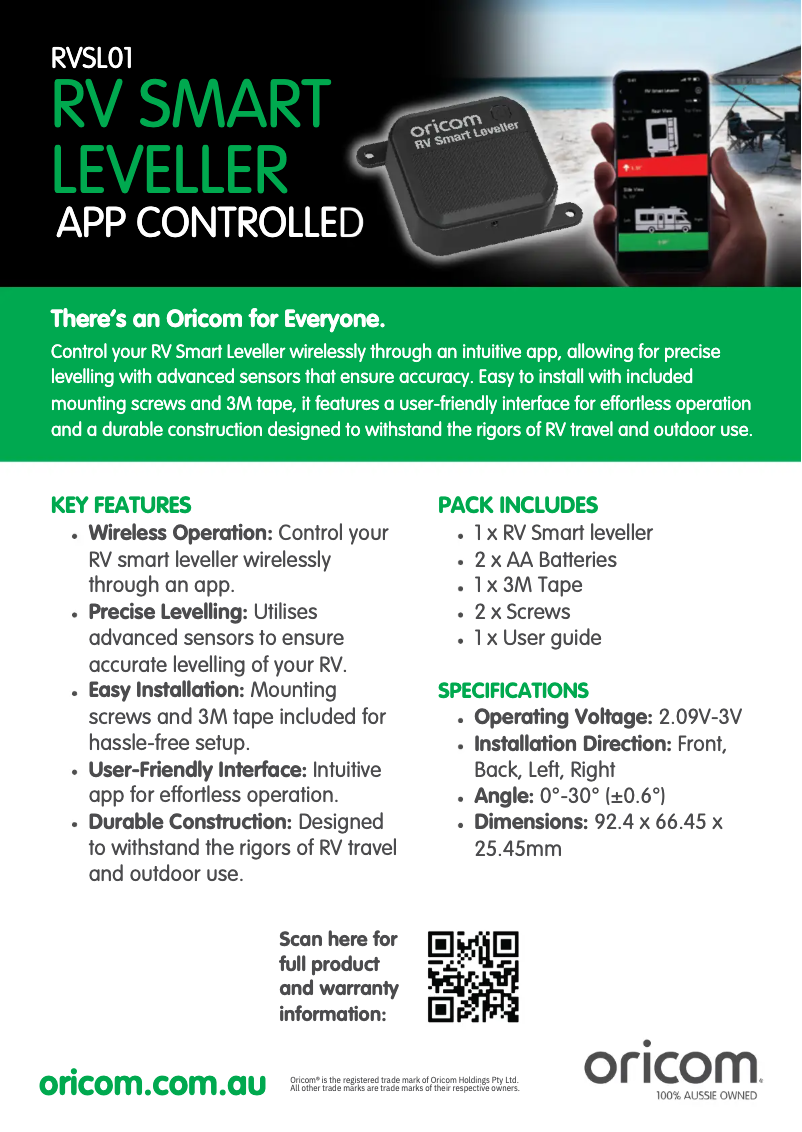 Imagen de la primera página del manual del dispositivo RVSL01