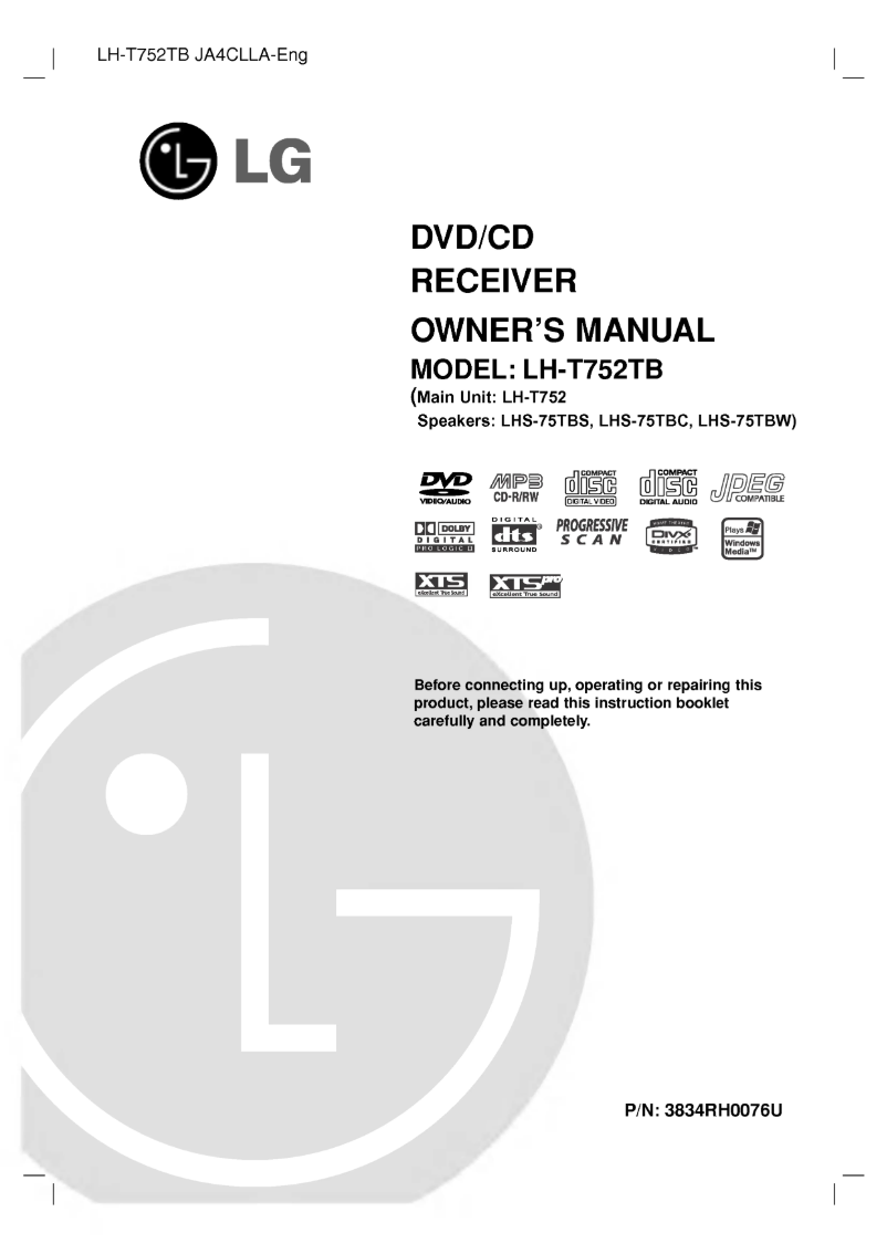 Imagen de la primera página del manual del dispositivo LH-T752TB