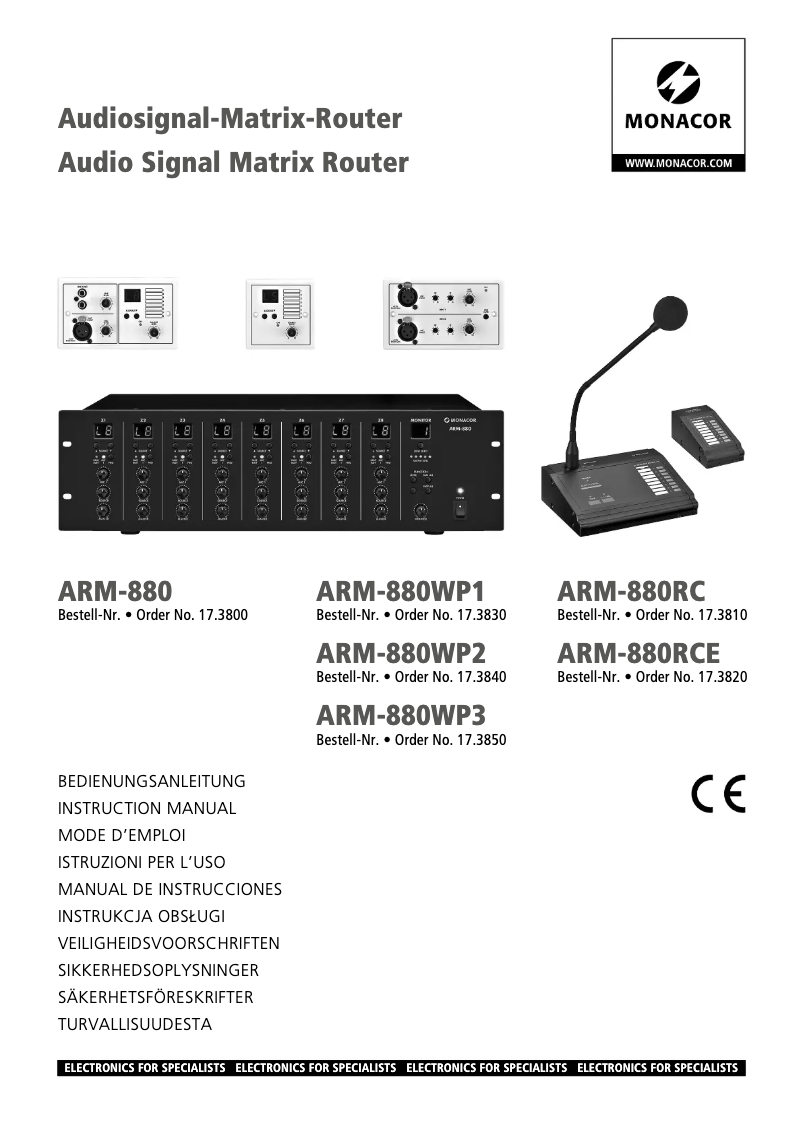 Imagen de la primera página del manual del dispositivo ARM-880WP2