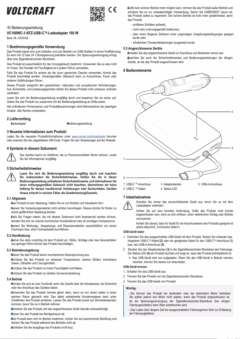 Página 1 del manual Manual de usuario Voltcraft VC100WC-3