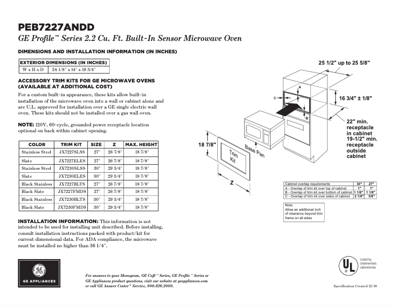 Imagen de la primera página del manual del dispositivo Profile PEB7227ANDD