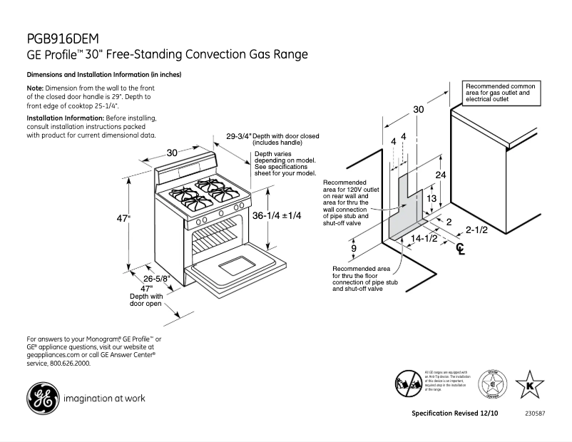 Imagen de la primera página del manual del dispositivo Profile PGB916DEMCC