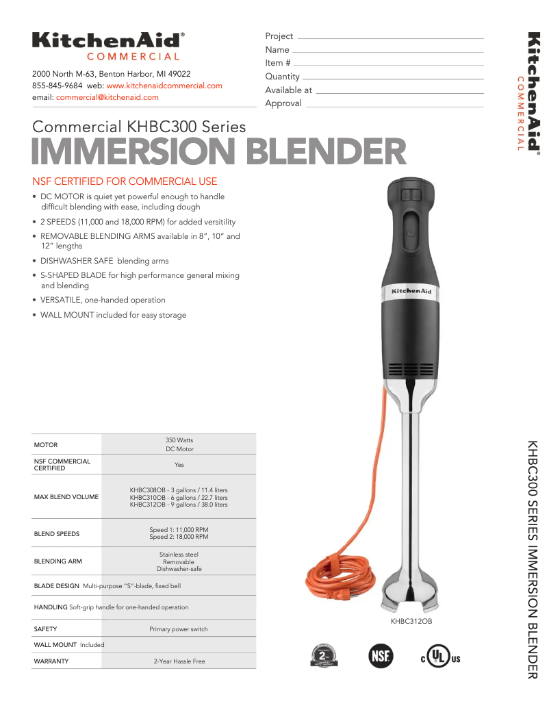 Página nº 1 - Ficha técnica KitchenAid KSBC2F1BM