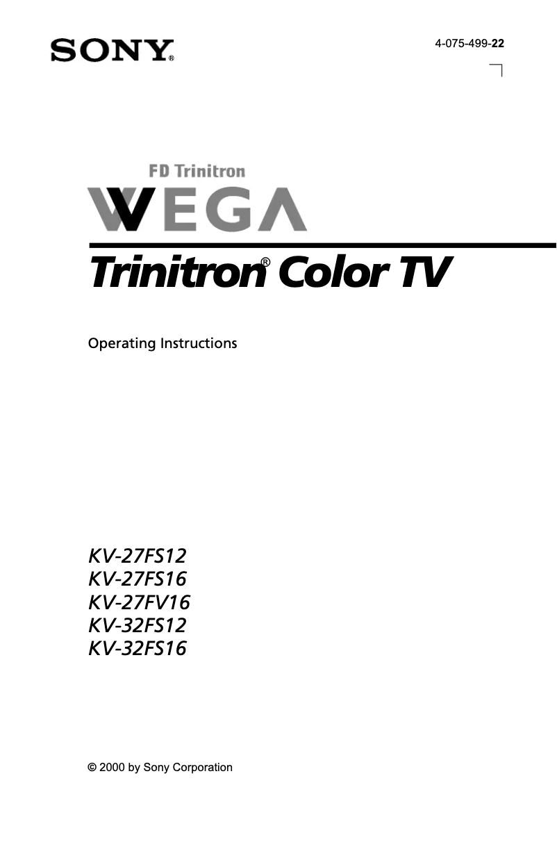 Imagen de la primera página del manual del dispositivo KV-27FS12