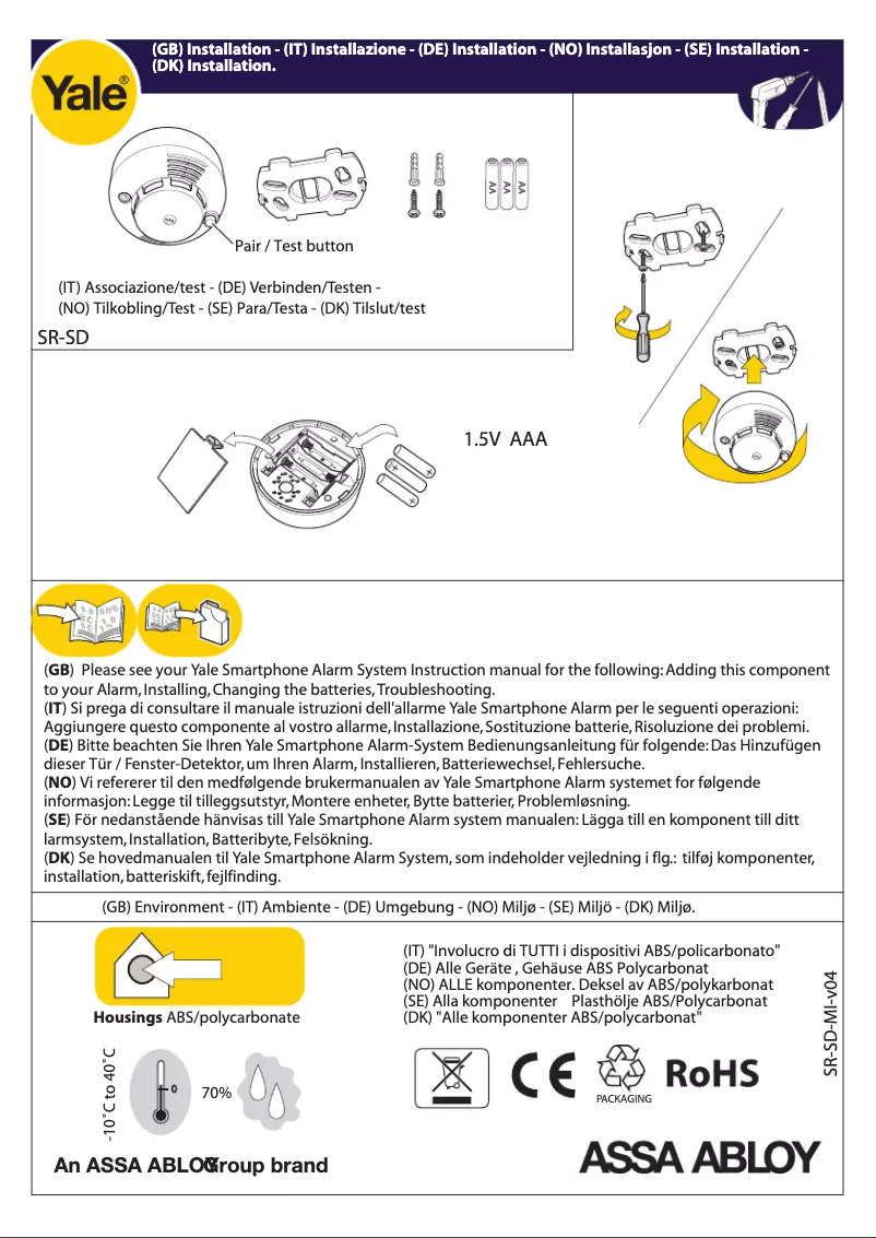 Imagen de la primera página del manual del dispositivo SR-SD