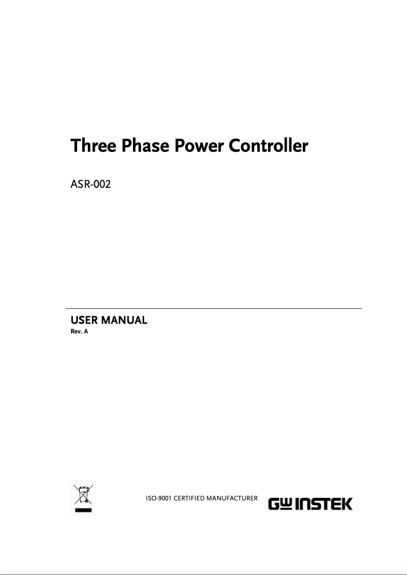 Imagen de la primera página del manual del dispositivo ASR-3200