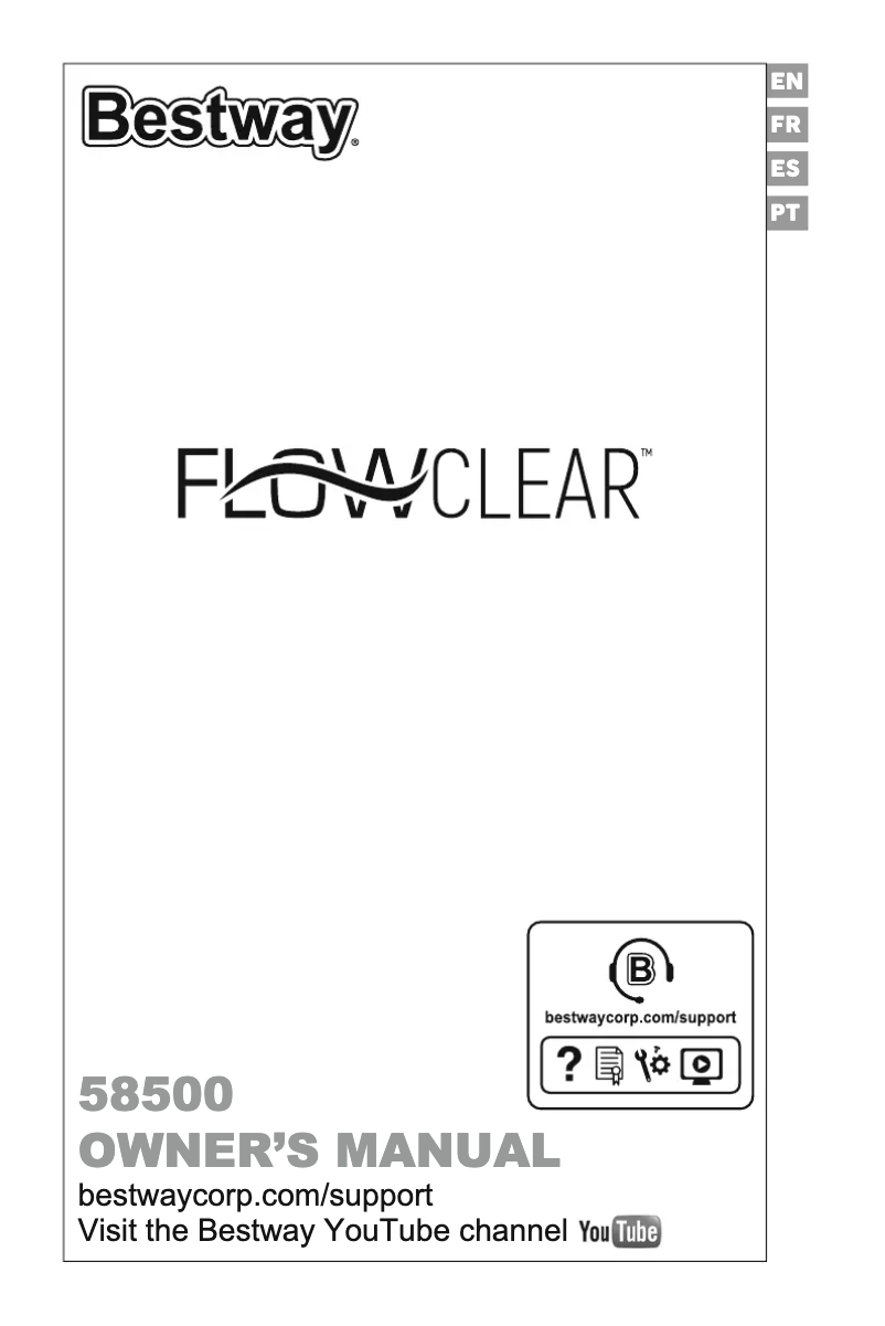 Imagen de la primera página del manual del dispositivo Flowclear 58500