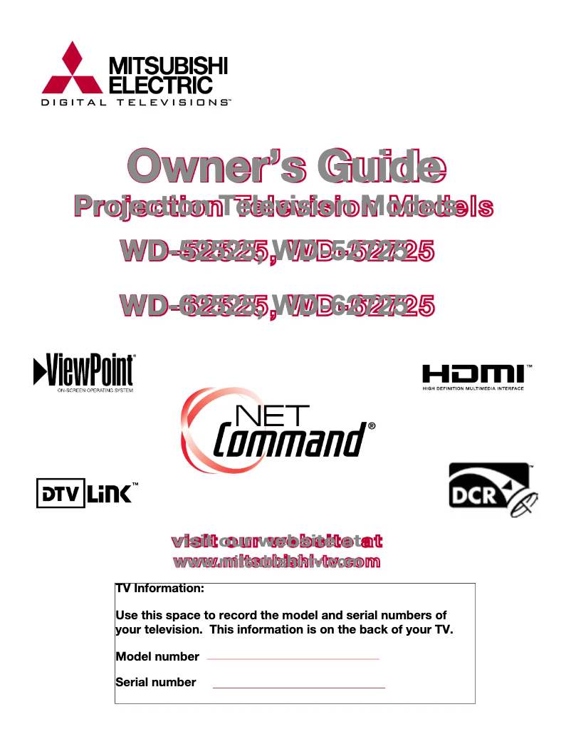 Página nº 1 - Manual de usuario Mitsubishi WD-52725