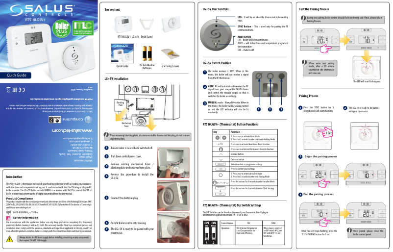 Imagen de la primera página del manual del dispositivo RT510LG5V+