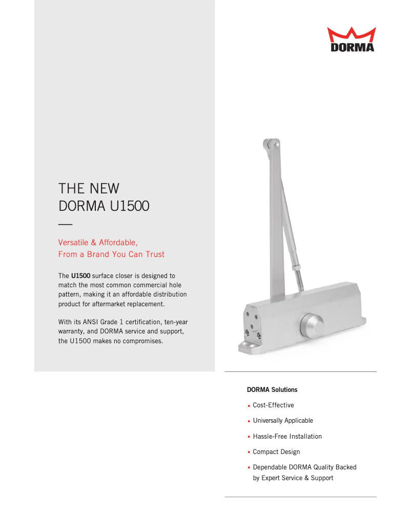 Página 1 del manual Manual de usuario Dormakaba U1500