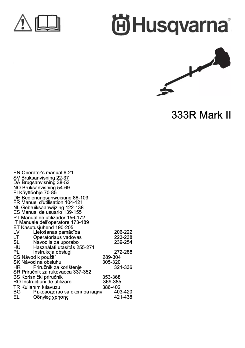 Página 1 del manual Manual de usuario Husqvarna 333R Mark II