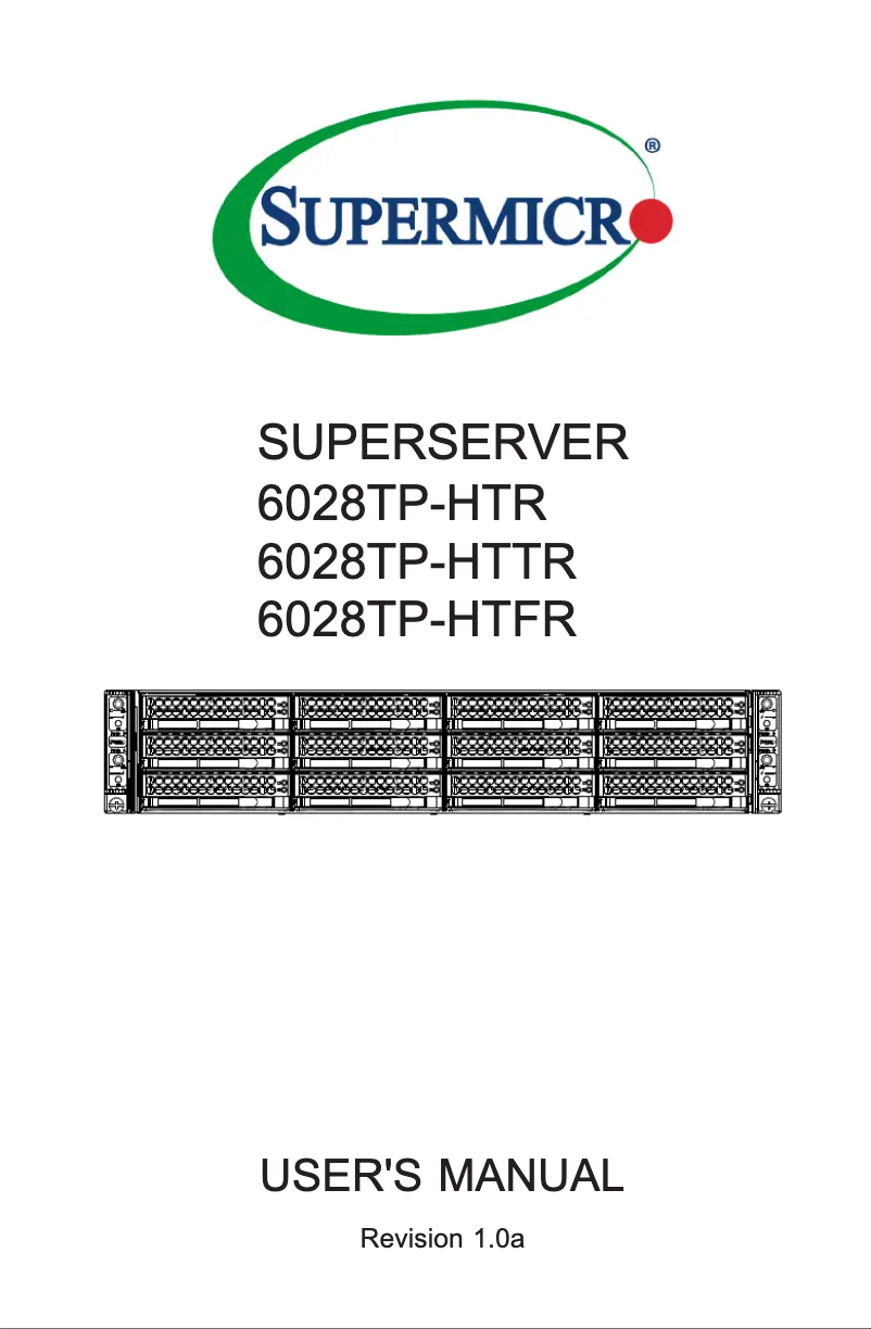 Imagen de la primera página del manual del dispositivo SuperServer 6028TP-HTTR