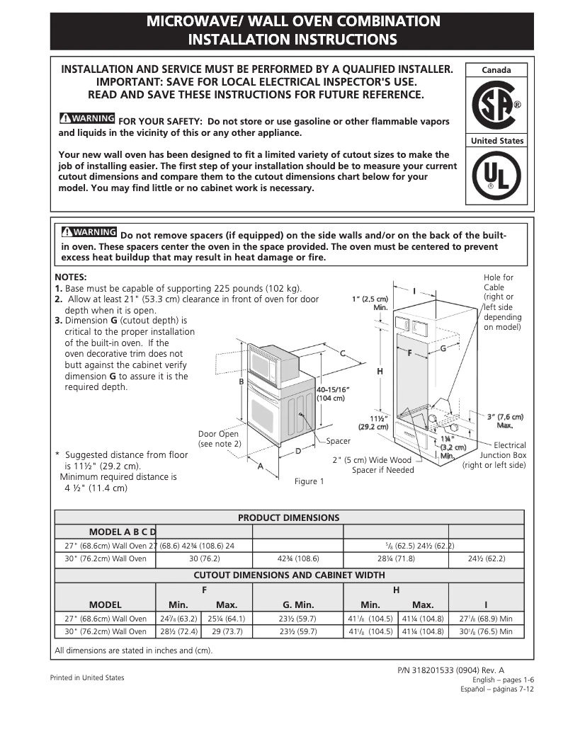 Imagen de la primera página del manual del dispositivo FGMC2765KB