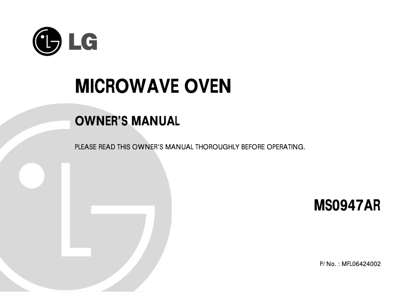 Página 1 del manual Manual de usuario LG MS0947AR