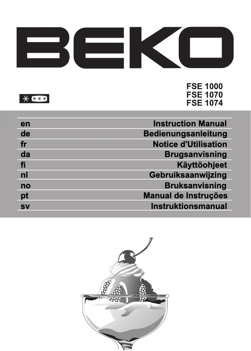 Página 1 del manual Manual de usuario Beko FSE 1010