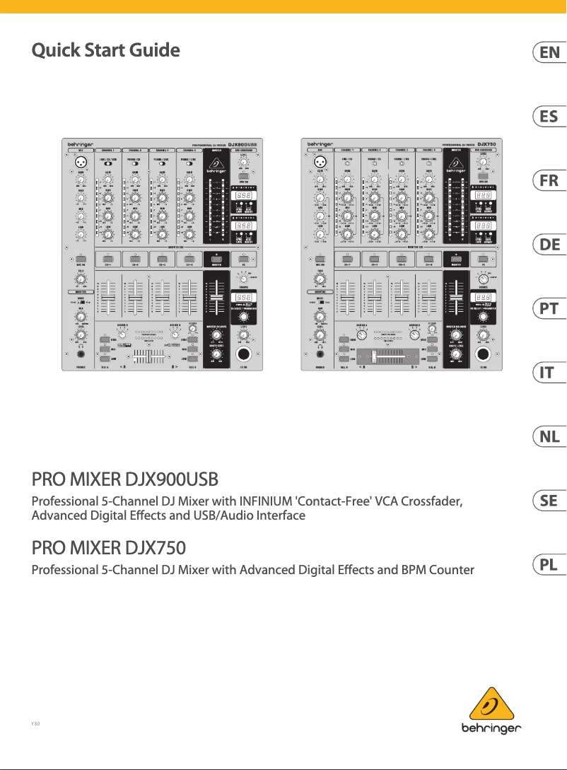Imagen de la primera página del manual del dispositivo DJX900USB