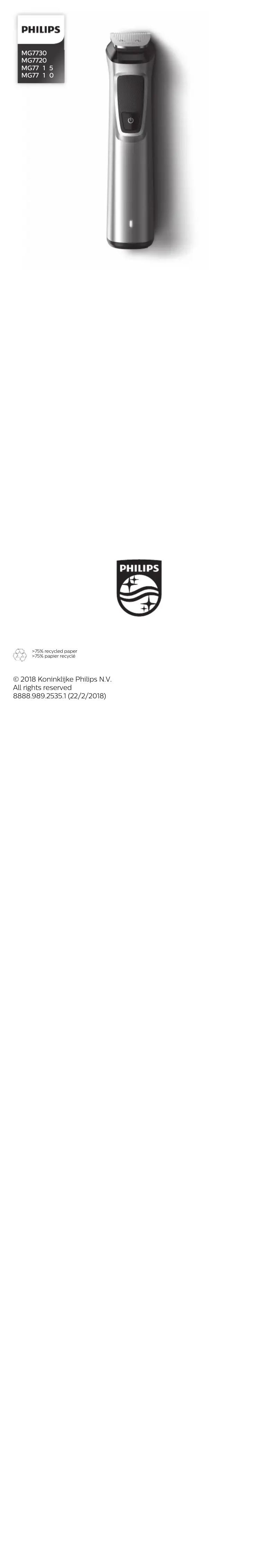 Imagen de la primera página del manual del dispositivo MG7715