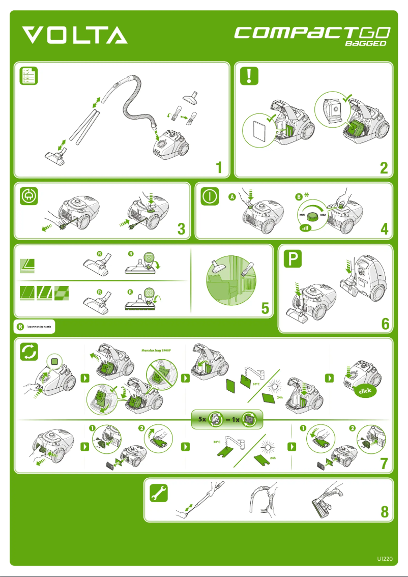 Imagen de la primera página del manual del dispositivo Compact Bagged U1220