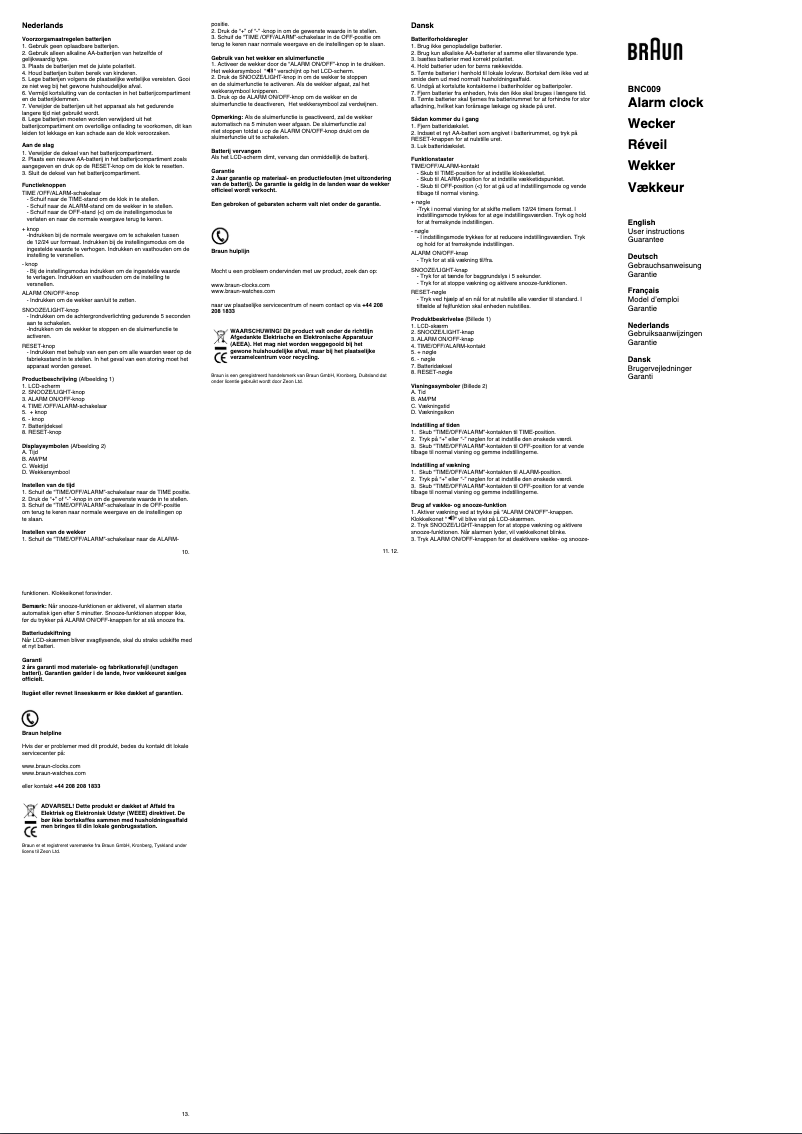 Imagen de la primera página del manual del dispositivo BNC009