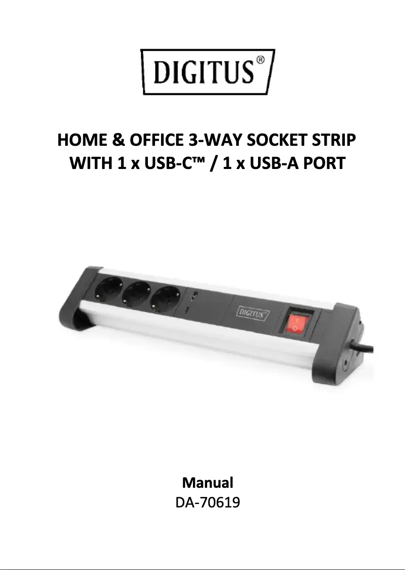 Imagen de la primera página del manual del dispositivo DA-70619