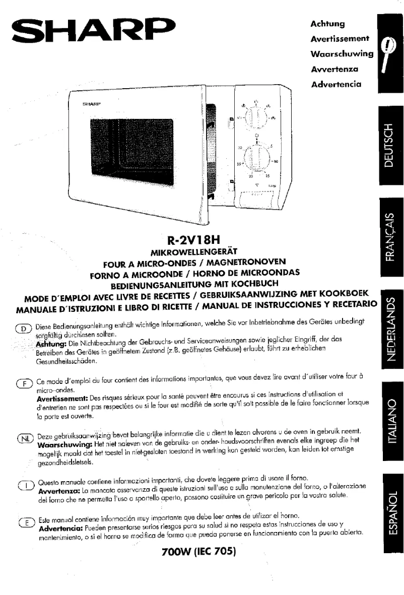 Imagen de la primera página del manual del dispositivo R-2V18H