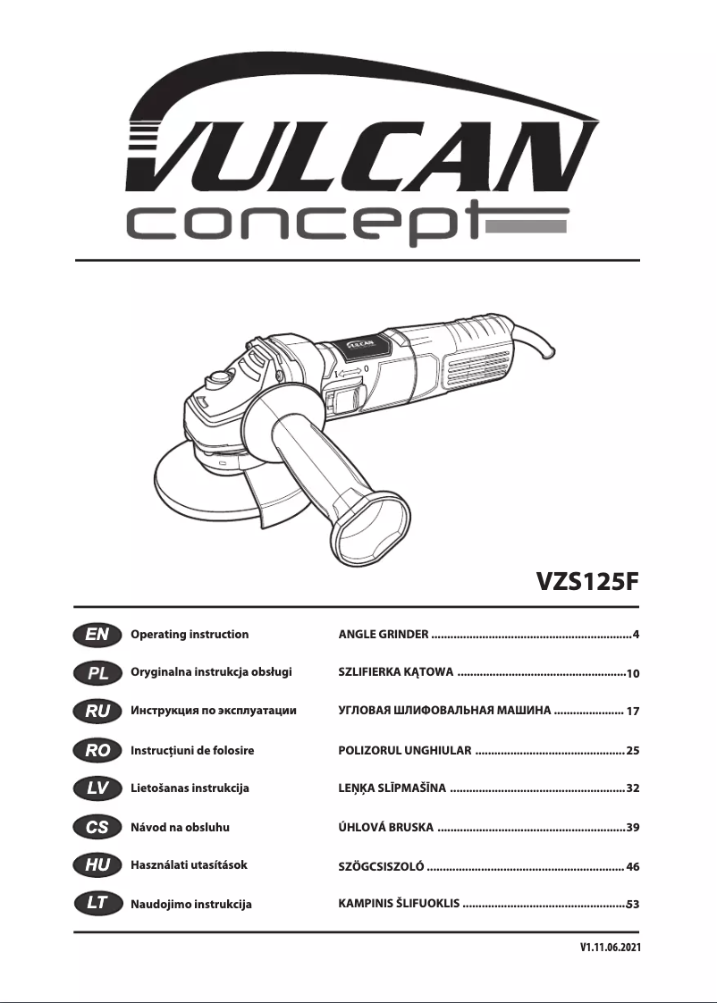 Página 1 del manual Manual de usuario Vulcan VZS125F