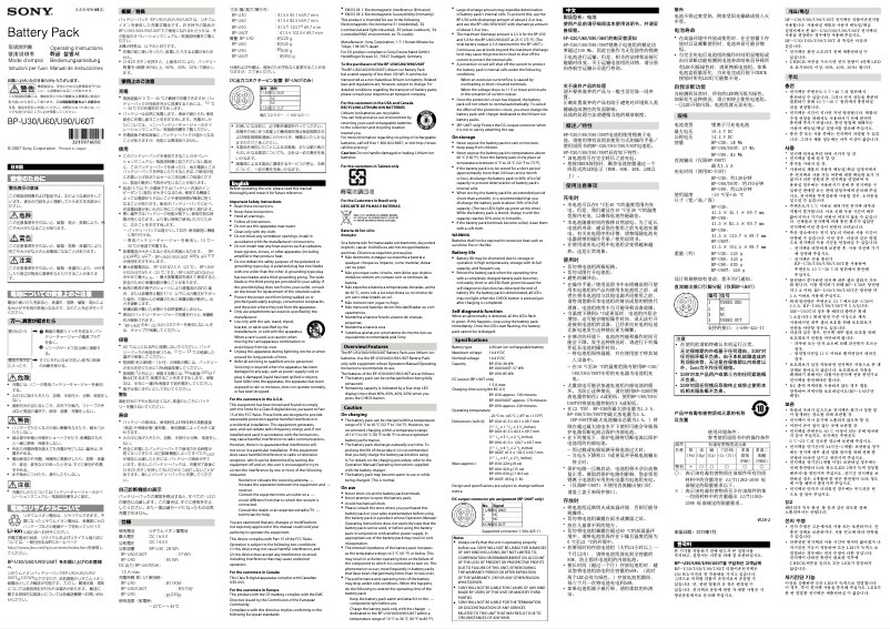 Imagen de la primera página del manual del dispositivo BP-U60