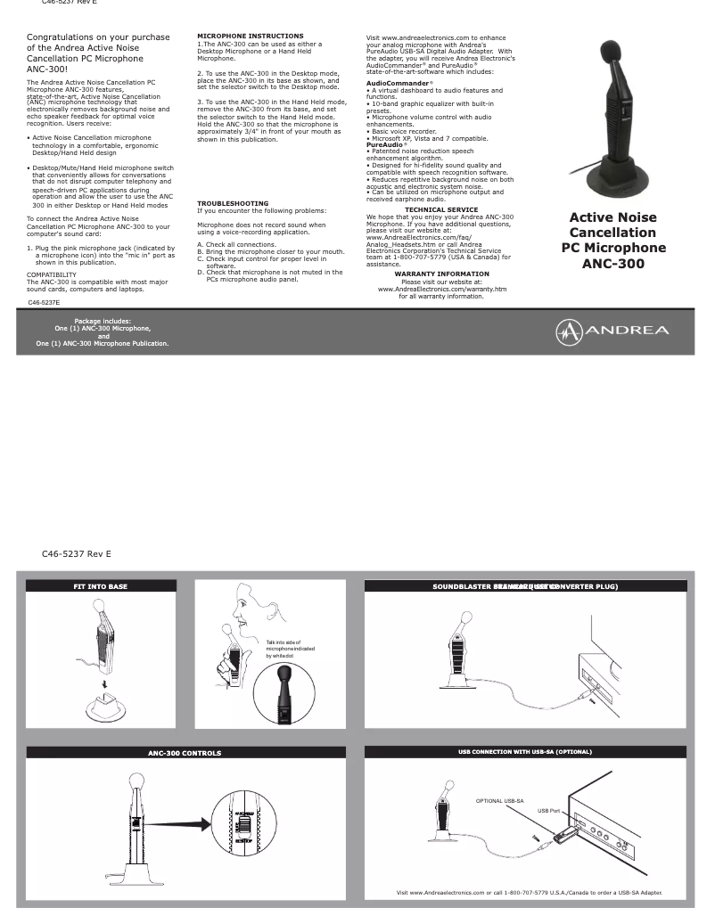 Página 1 del manual Manual de usuario Andrea ANC-300
