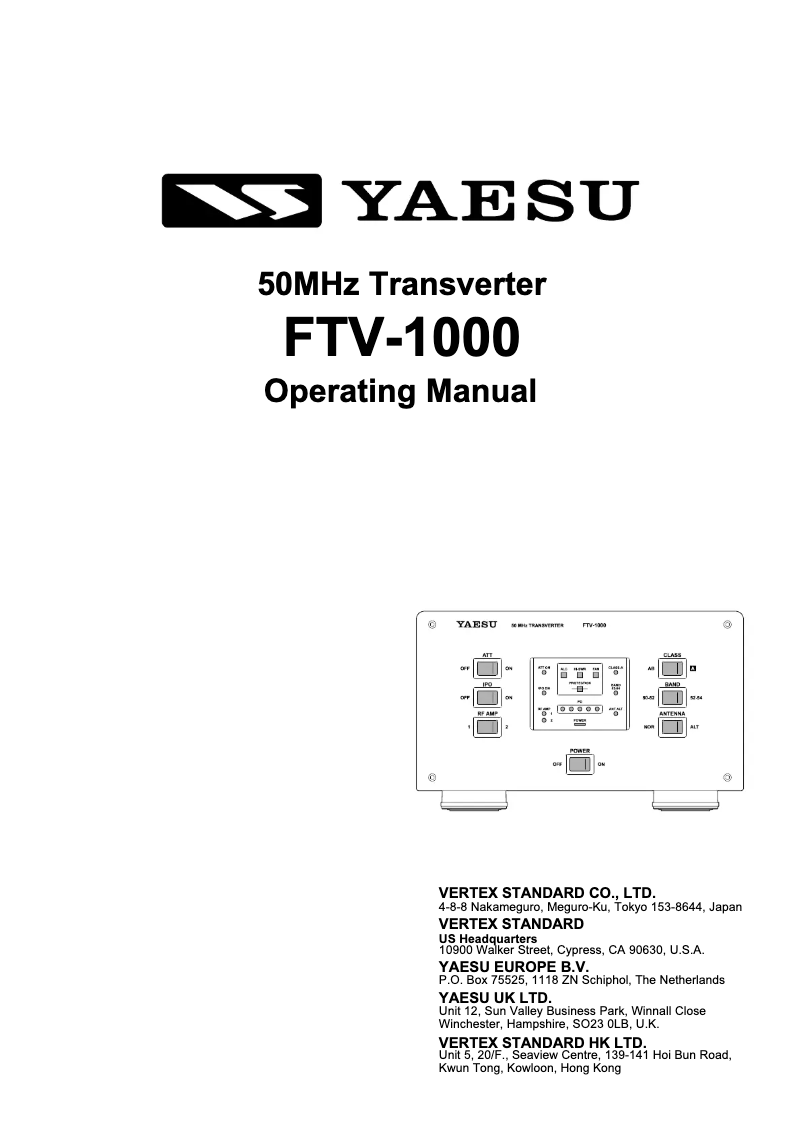 Página nº 1 - Manual de usuario Yaesu FTV-1000
