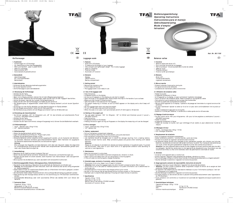 Imagen de la primera página del manual del dispositivo 98.1102